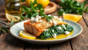 Spinach and Feta Stuffed Salmon