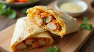 Cheesy Garlic Chicken Wraps