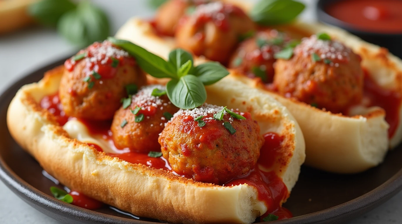 Crispy Chicken Parmesan Meatballs with Melted Cheese